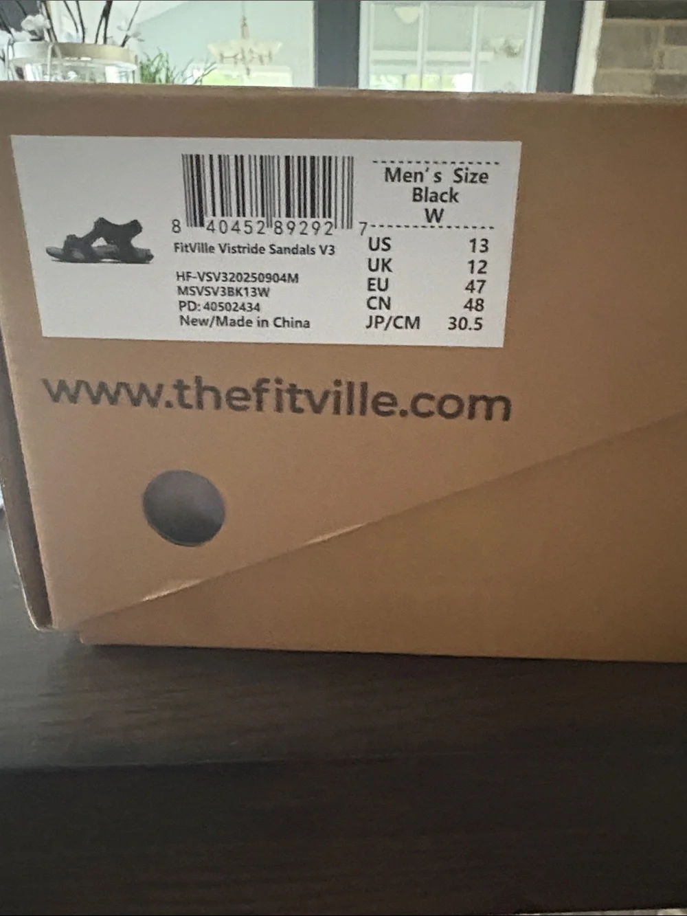 FitVille Vistride Men's Sandals in Black
